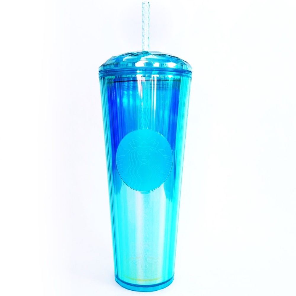 Starbucks Tumbler Blue Iridescent Travel Cup Kaleidoskope Jewel Venti 24 fl oz